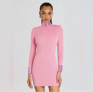 VESTIDO RETROFETE CYDNEY GRANDE NUEVO CON ETIQUETAS ROSA CON JOYAS EXTRA! IMPRESIONANTE! - Imagen 1 de 5