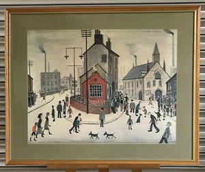 A Street In Clitheroe Print by L. S. Lowry (1887-1976) Medici Society Print 1978 - Picture 1 of 20