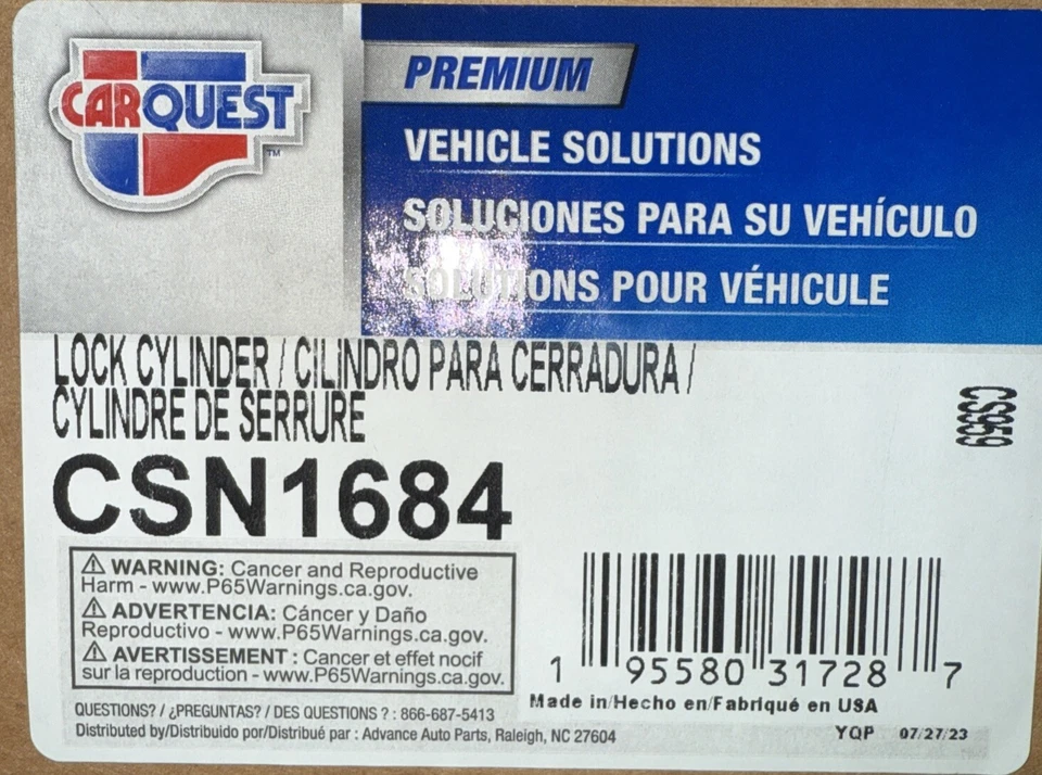 Ignition Lock Cylinder CARQUEST CSN1684 fits 03-04 Honda Pilot - Image 1 of 1