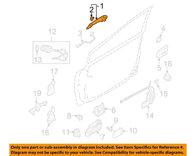 MAZDA OEM 07-12 CX-7 Front Door Lock Hardware-Handle, Outside EG2458410B - Image 1 of 2