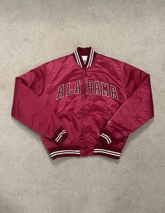 Vintage 80s NCAA Starter University Of Alabama Crimson Tide Satin Jacket Sz L - Picture 1 of 10