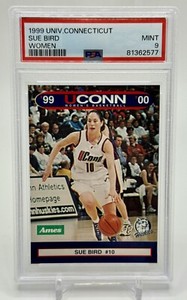 1999 Connecticut Women Sue Bird UCONN College Sophmore Card PSA 9 Mint Ames