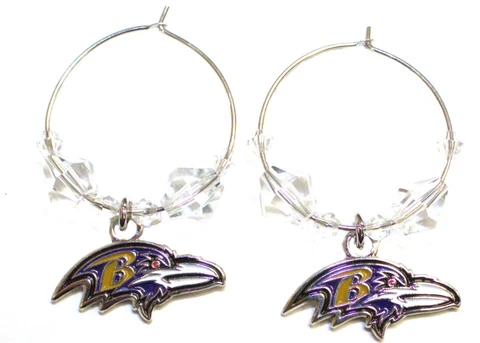 NFL Clear Beaded Hoop Dangle Earrings Cover