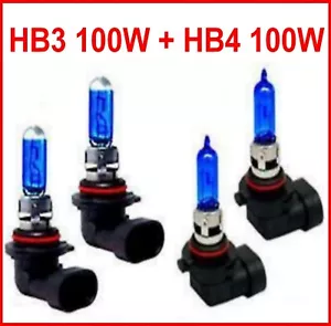 4 AMPOULE 2 HB3 55W + 2 HB4 100W LAMPE BLANCHE XENON POUR PHARE FEU BLANC 6000K - Imagen 1 de 5