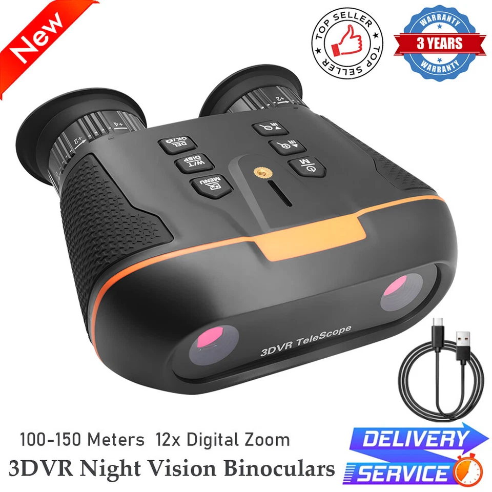 3D VR Night Vision Goggles Digital Night Vision Binoculars for Outdoor Camping - Image 1 of 4