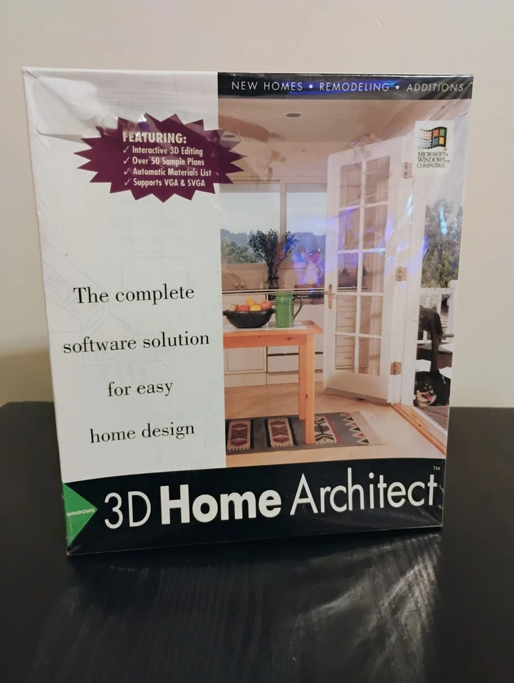 Broderbund 3D Home Architect  Windows CD-ROM Big Box Sealed New - Image 1 of 4
