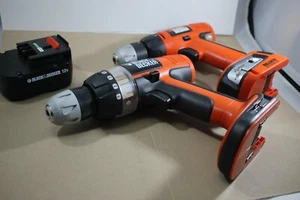 Black & Decker BD12PS Cordless Drill 3/8" Drill Driver & BDGL1200 w 12V Battery - Picture 1 of 12