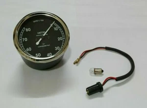 SMITH REPLICA 8,000RPM TACHOMETER M12X1 FIT THREAD BSA TRIUMPH NORTON BLACK FACE - Picture 1 of 3