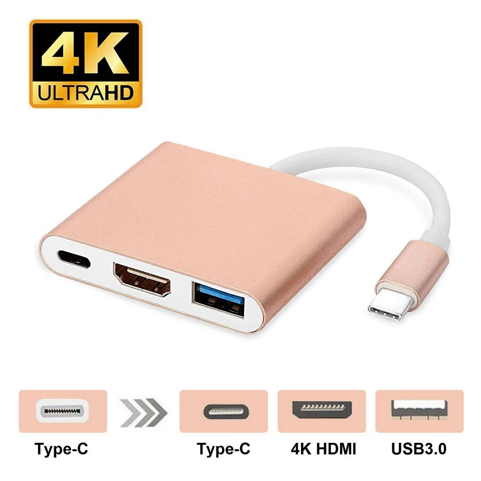 For iPhone 16 Plus 16 Pro Max/Pro USB Type-C to HDMI Mirror Cable 4K HD Adapter - Image 1 of 4
