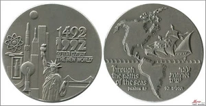 Israel 1492-1992 The Neu World - Paths Of The Seas / 50mm - 60 Gr. Silber S/C - Bild 1 von 1
