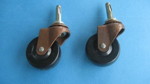 Set of 2 Swivel Casters Wheels Metal Ball Bearings Rubber  2" wheels Cover