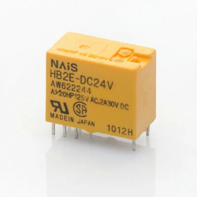 5x Relé HB2E-DC24V / 24V 24 VDC / Matsushita Panasonic Aromat Nais