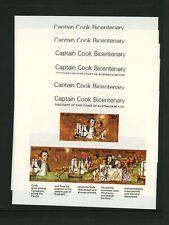 (6) Australia Scott # 482A VF OG NH Captain Cook Bicentenary S/S Stamps Cat $80