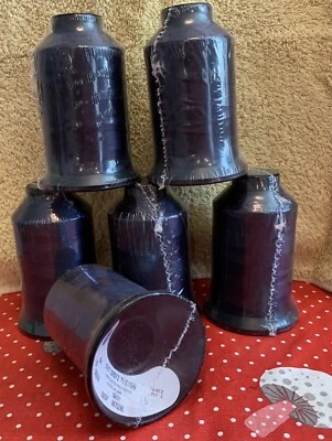 Coats Emb Thread Lubed Polyester Navy NEW Lot Of 6 See Label For Info - Image 1 of 4