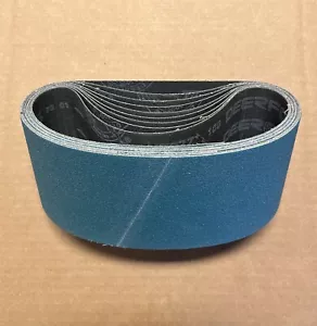 Cinturones de lijado premium de circonio de 4" X 21-3/4" pulgadas - ¡100 granos!! ¡Pack de 10!! - Imagen 1 de 3