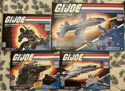 GI Joe Brick Construction Sets Rattler, Skystriker, Cobra H.I.S.S. & Ninja 4x4 - Image 1 of 4