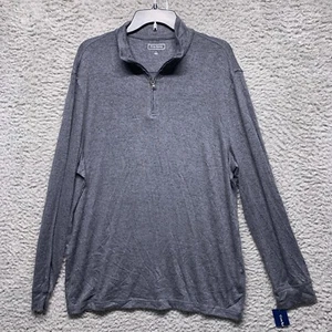 Club Room Sweater Mens Large Quarter Zip Pullover Grey Lightweight Long Sleeve - Picture 1 of 6