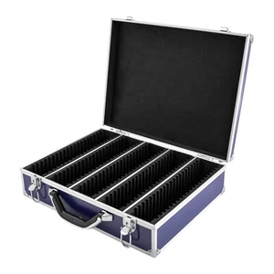 100 Graded Certified Coin Slab Aluminum Blue Storage Travel Box Protector Case - Picture 1 of 16