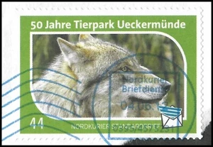 Tierpark Ueckermünde - Wolf - 44 Cent - selbstklebend - gestempelt - Nordkurier - Picture 1 of 1