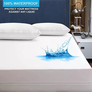 Zipper Waterproof Mattress Protector Cover Anti Allergy Bed Bug Total Encasement - Picture 1 of 9