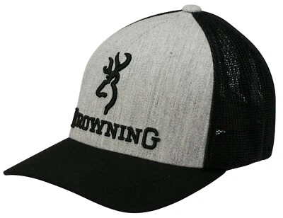 BROWNING Branded - Heather Flexfit Hat Cap, S/M or L/XL - 308375692, Auth Dealer - Image 1 of 3