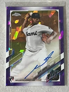 2021 Topps Chrome Sapphire Sixto Sanchez Purple Ice Rookie RC Auto /10 #RA-SS - Picture 1 of 2