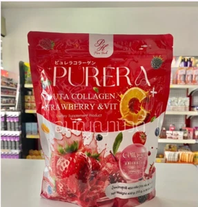 Collagen Strawberry Vit C Skin Nourishing Support Antioxidant Purera Gluta 30Sac - Picture 1 of 6