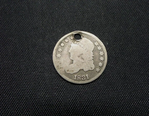 1831 Capped Bust Half Dime 5c Silver Coin - C936 Cover