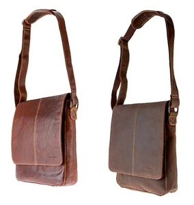 Nuevo Messenger bag KANSAS 2,2 mm cuero búfalo bolso de hombro hombre - Imagen 1 de 3