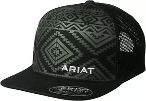 Ariat Men's Adjustable Snapback Mesh Cap Hat (Aztec Black, One Size) - Picture 1 of 3