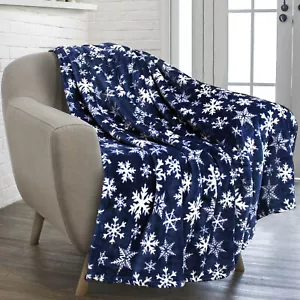 Merry Christmas Throw Blanket Holiday Pattern Decor Soft Fleece Sofa Couch Gift - Picture 1 of 110