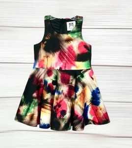 Milly Minis Graffiti-Print Fit & Flare Racerback Dress Black Multicolor size 3 - Picture 1 of 11