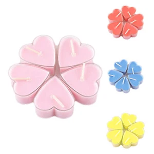 9x Glitter Candles Love Heart Shaped Tea Lights Valentines Day Tealight Candles - Picture 1 of 16