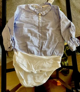 Pagliaccetto Camicia Le Nouveau Né 6 mesi 100% Cotone - Foto 1 di 1