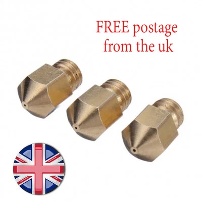 3pcs 0.4mm 3D Printer Extruder Brass Nozzle Head For PLA/ABS Makerbot Replicator - Image 1 of 4