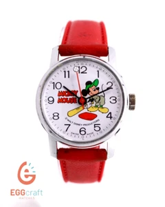 Vintage Mickey Mouse Watch Bradley Disney Baseball Swiss-Made (Original Strap) - Picture 1 of 6