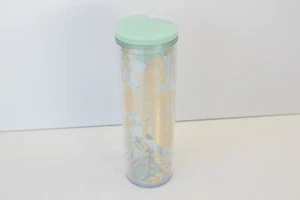 Starbucks Tumbler Plastic Travel Cup 16oz 2020 Green Gold Clear Mermaid Siren - Picture 1 of 9