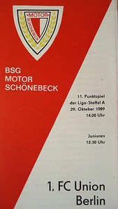 PROGRAMM 1989/00 BSG MOTORE SCHÖNEBECK - Union Berlin - Picture 1 of 1