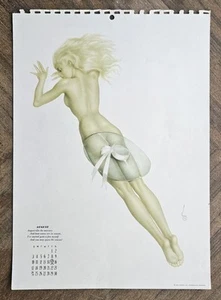 ORIGINAL VINTAGE 1941 VARGAS PINUP CALENDAR ART - SEXY WWII ARTWORK - AUGUST - Bild 1 von 4
