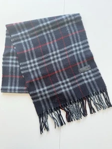 Sciarpa Burberry blu Nova check lana di agnello articolo vintage etichetta 'Burberrys' #BSC25 - Foto 1 di 5