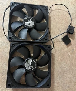 2 PCs Zalman ZA1225ASL QUIET  7 Blade 120mm 2 Pin, Molex Fan, Black - Picture 1 of 2