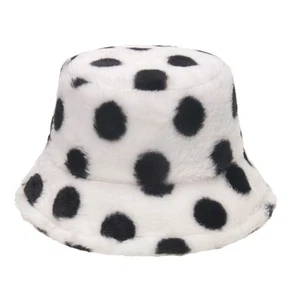Womens Caps Womens Winter Hats Winter Hats for Women Polka Dot Faux Fur Bucke... - Picture 1 of 9