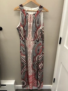 Db Established 1962 Dress 14 Maxi Sleeveless Geometric Empire Waist - Picture 1 of 10