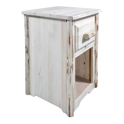 Montana Woodworks Transitional Solid Wood End Table with Drawer in Natural - Image 1 of 3