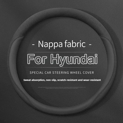 Cubierta de volante de coche de cuero gamuza para Hyundai Santa Fe Sonata Tucson Avante Foto 1 de 4
