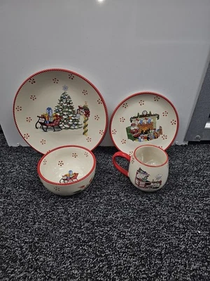 圣诞节罕见 Temp-tations "Old World" 红色雪橇餐具套装全新 QVC — 第 1/4 张图片