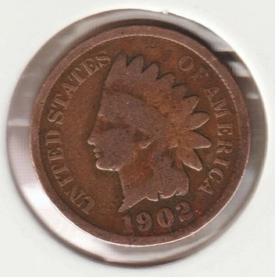 US Rare Old West 1902 Indian Head Penny Coin American Collection Shield Cent USA - Image 1 of 2
