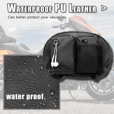 Backrest Organizer Bag Black Motorcycle For HARLEY 2009-up Honda Goldwing GL1800 Foto 1 de 4