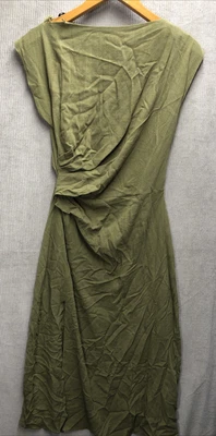 Vestido ASOS Talla 6 Verde Envoltura Ruche Lateral Muslo Dividido Peek A Boo Back Foto 1 de 4