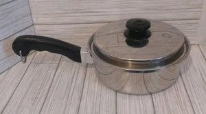 Saladmaster 9” Skillet Sauce Pan 18-8 Tri-Clad Stainless Steel Vapo Lid Dallas - Picture 1 of 9